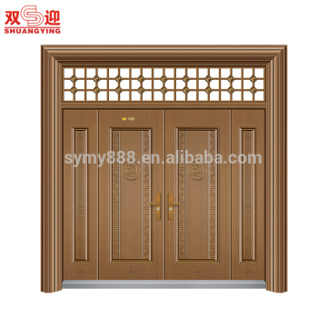 puerta principal de la hoja del diseño multi de la puerta de los hombres de acero de la venta caliente con la bisagra